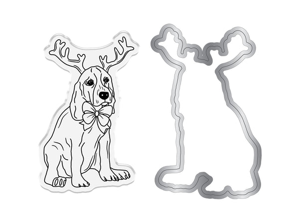Crafter's Companion Santa Paws Stamp and Die - Beagle