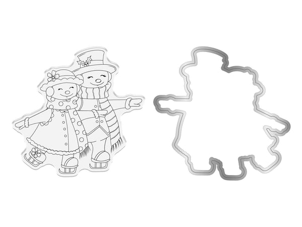 Crafter's Companion Retro Christmas Collection Stamp & Die Set - Snowpeople