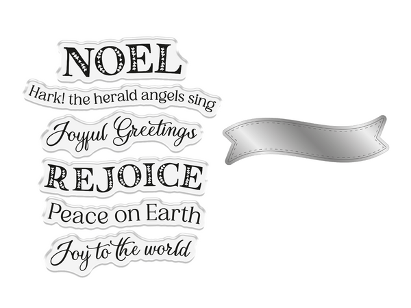 Crafter Companion Joyous Angel Stamp and Die - Joy to the World