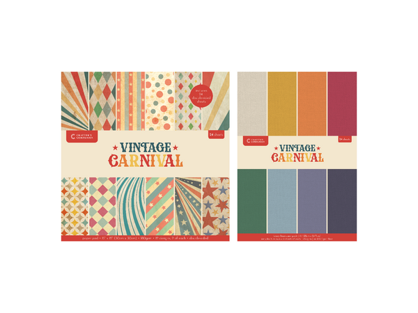 Vintage Carnival Paper Pad & Linen Card Duo