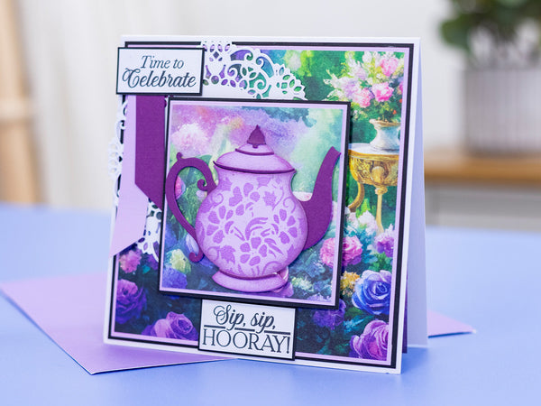 Sara Signature The Gilded Age Clear Acrylic Stamp - Sip, Sip Hooray!