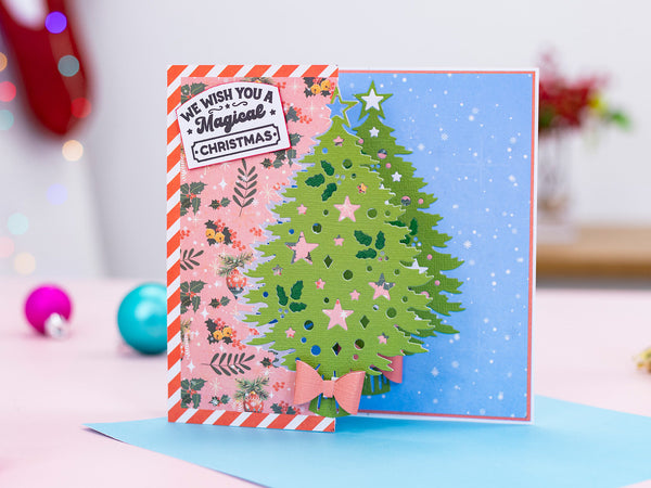 Crafter's Companion Retro Christmas Collection Luxury Linen Card - A4