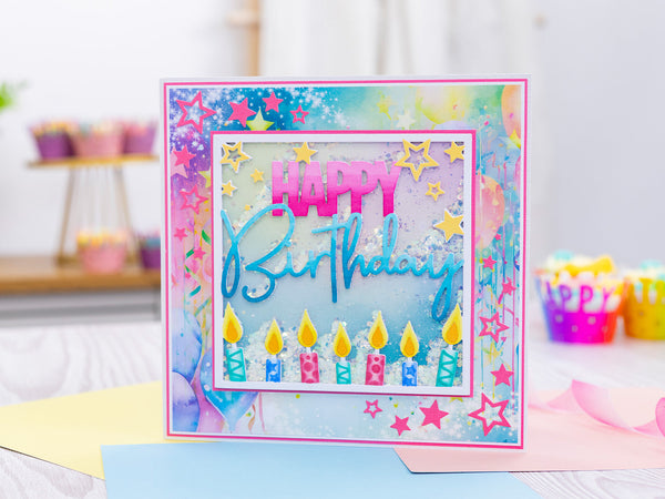 Crafter's Companion Birthday Celebrations Metal Die Create-a-Card - Happy Birthday