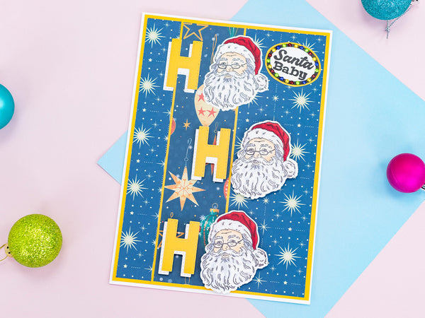 Crafter's Companion Retro Christmas Collection Stamp & Die Set - Santa