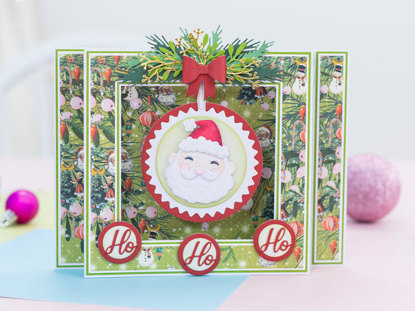 Crafter's Companion Retro Christmas Collection Luxury Linen Card - A4