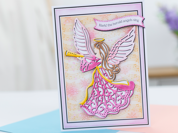 Crafter Companion Joyous Angel Stamp and Die - Joy to the World