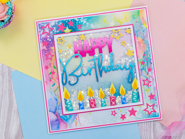 Crafter's Companion Birthday Celebrations Metal Die Create-a-Card - Happy Birthday
