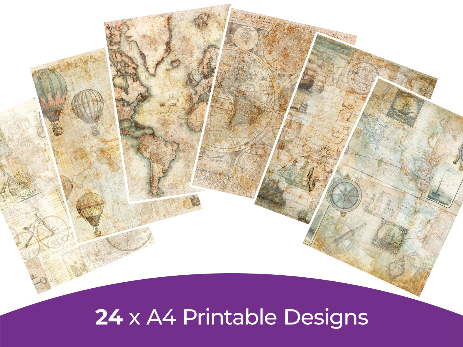 Aged Paper Pad 1 Collection - Digital Paper Pad