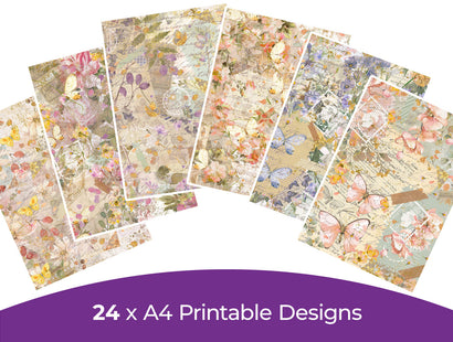 Butterflies & Blooms Collection - Digital Paper Pad