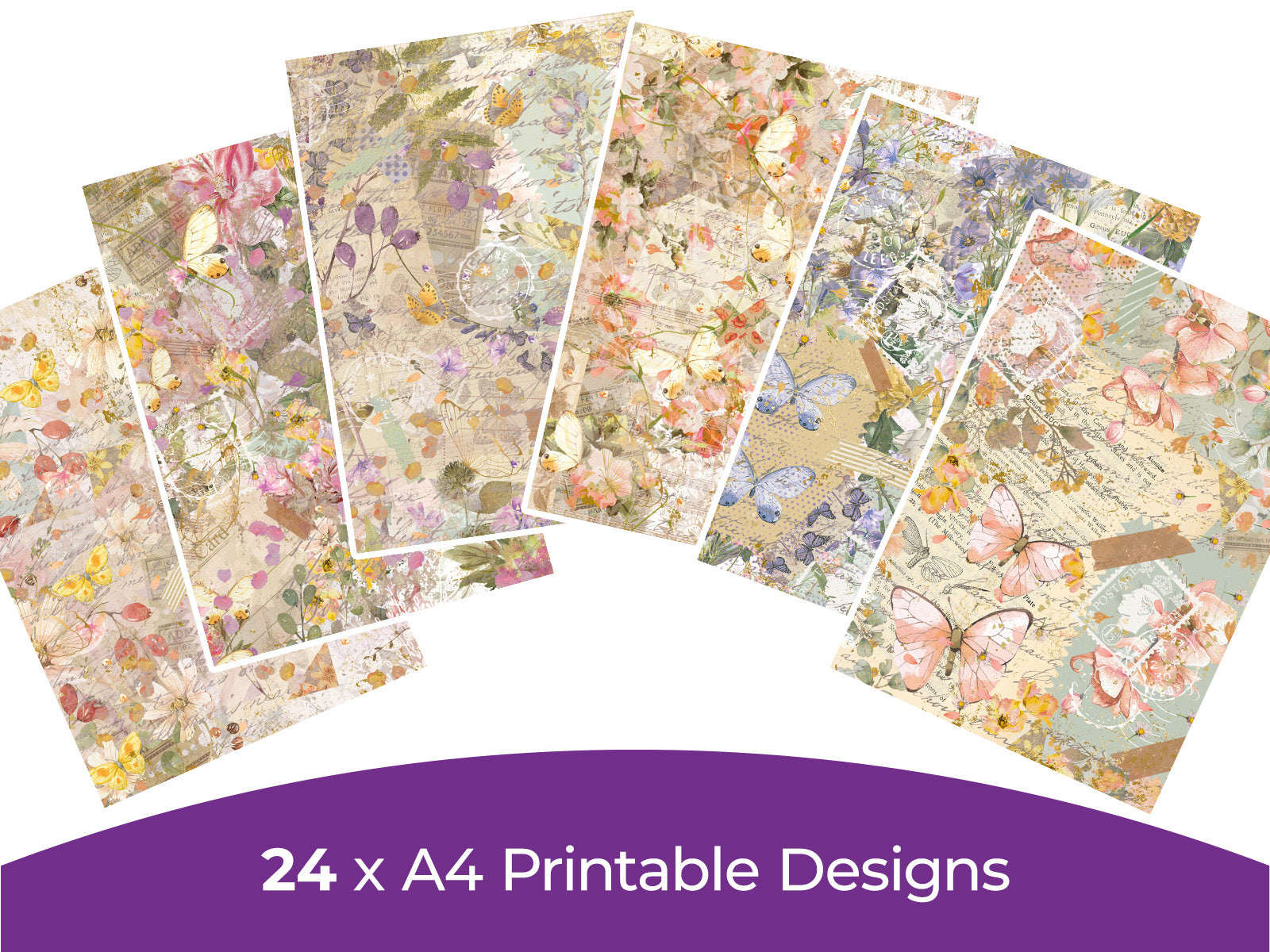 Butterflies & Blooms Collection - Digital Paper Pad