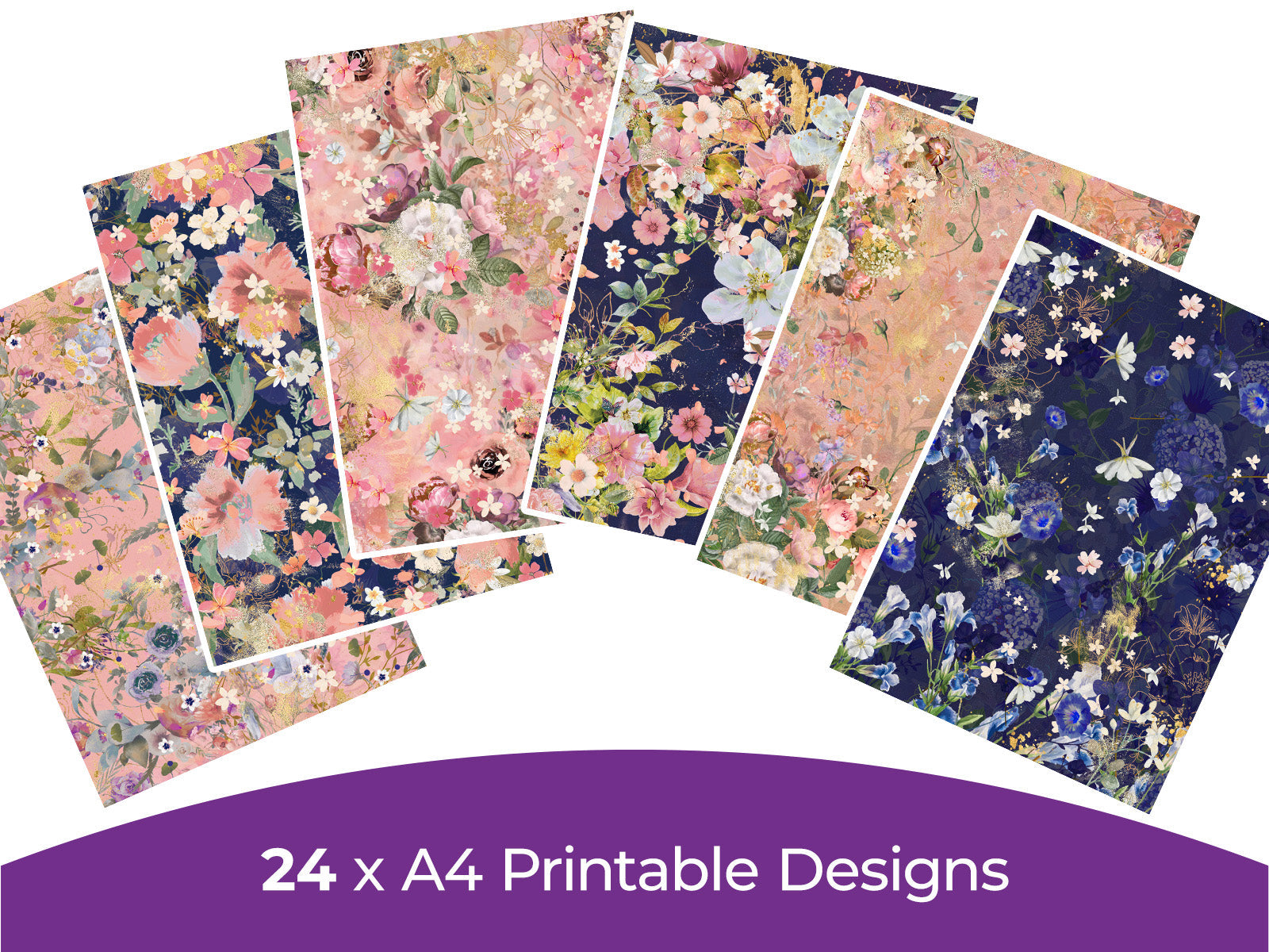 Floral Elegance Collection - Digital Paper Pad