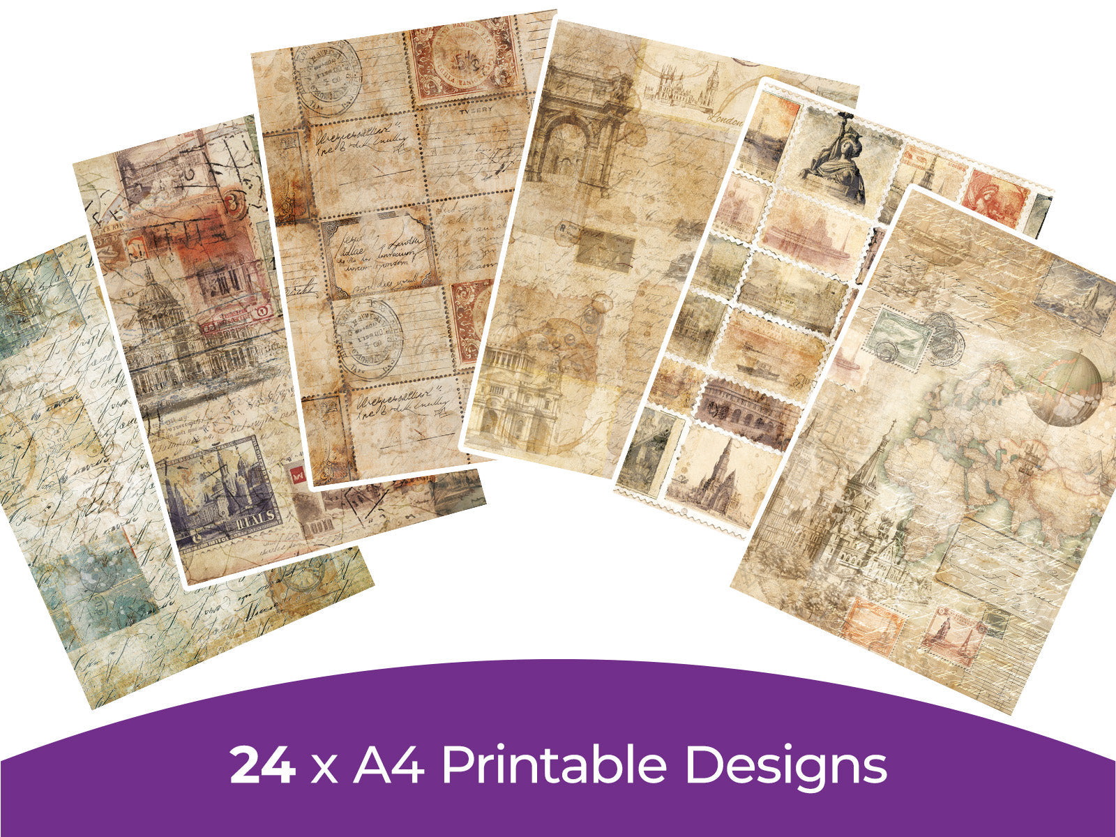 Aged Paper Pad 1 Collection - Digital Paper Pad