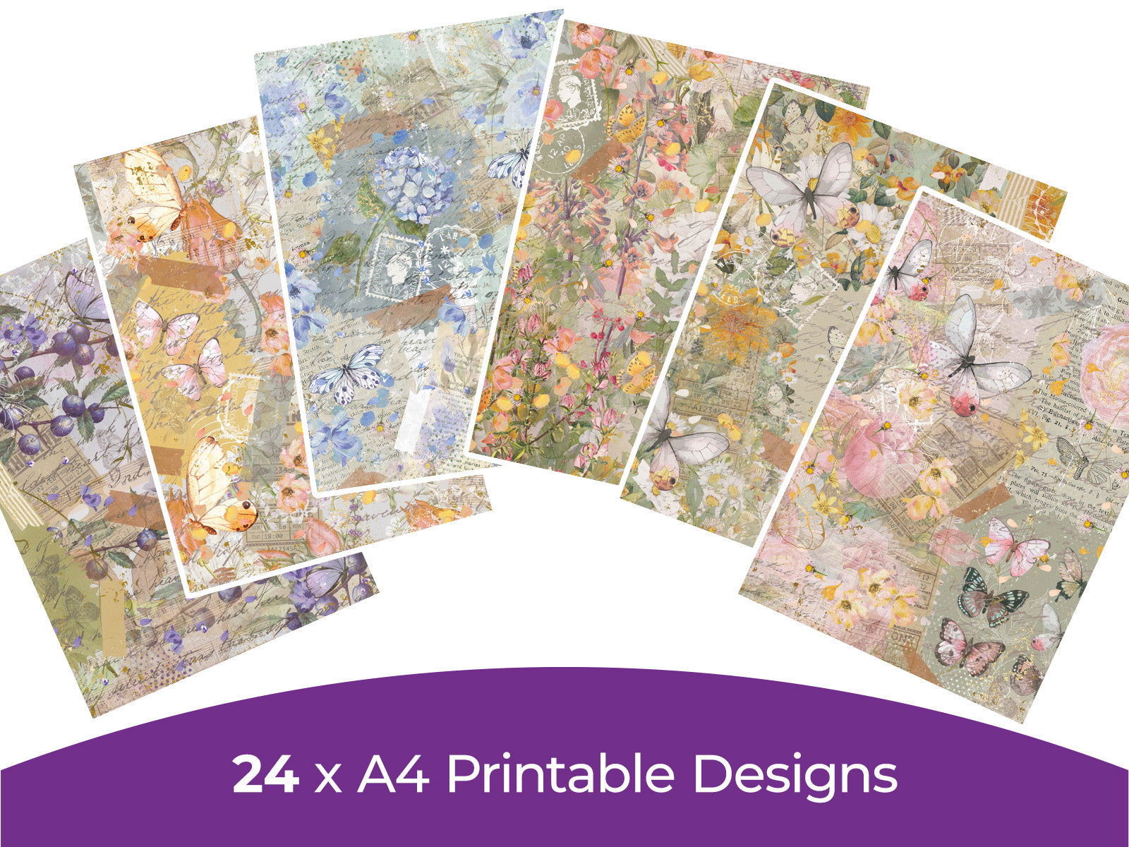 Butterflies & Blooms Collection - Digital Paper Pad