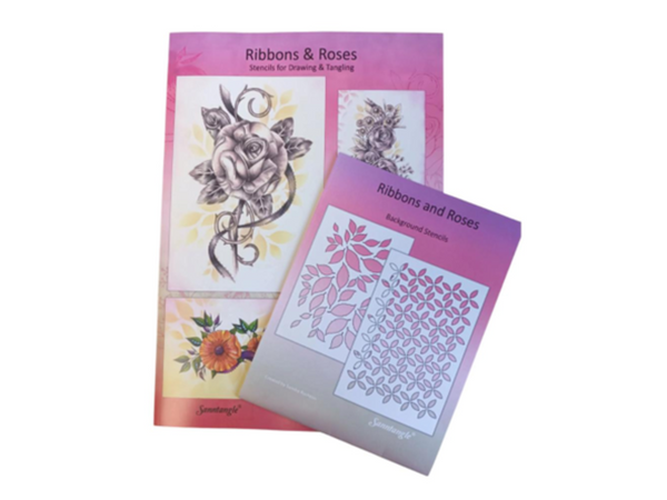 Sanntanngle Ribbons & Roses Stencil & Backgrounds