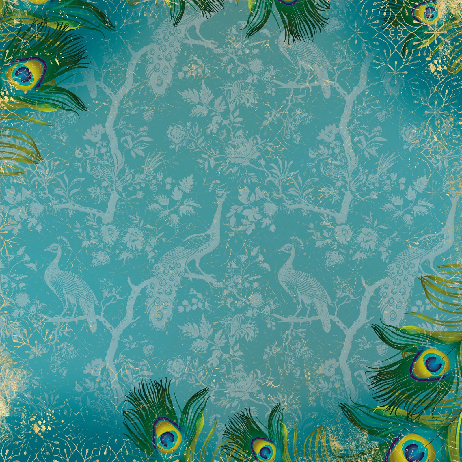 Graceful Plumes Paper Pad 12x12