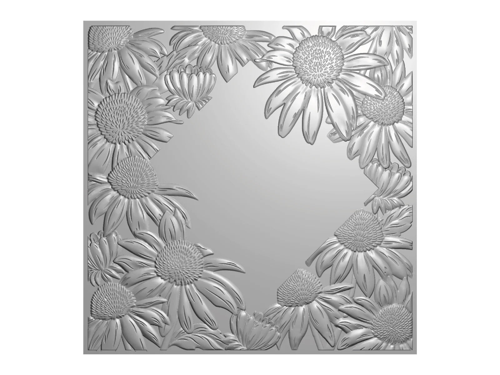 Crafters Companion 5.5" X 5.5" 3D Embossing Folder, Metal Die and Stencil Set - Ethereal Echinacea