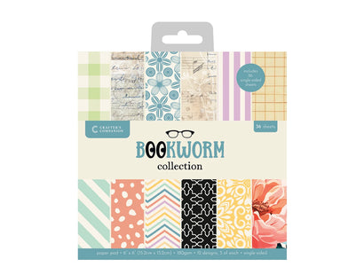 Crafters Companion Bookworm Collection 6 X 6 Paper Pad