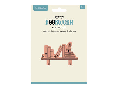 Crafters Companion Bookworm Collection Stamp & Die Set - Book Collection