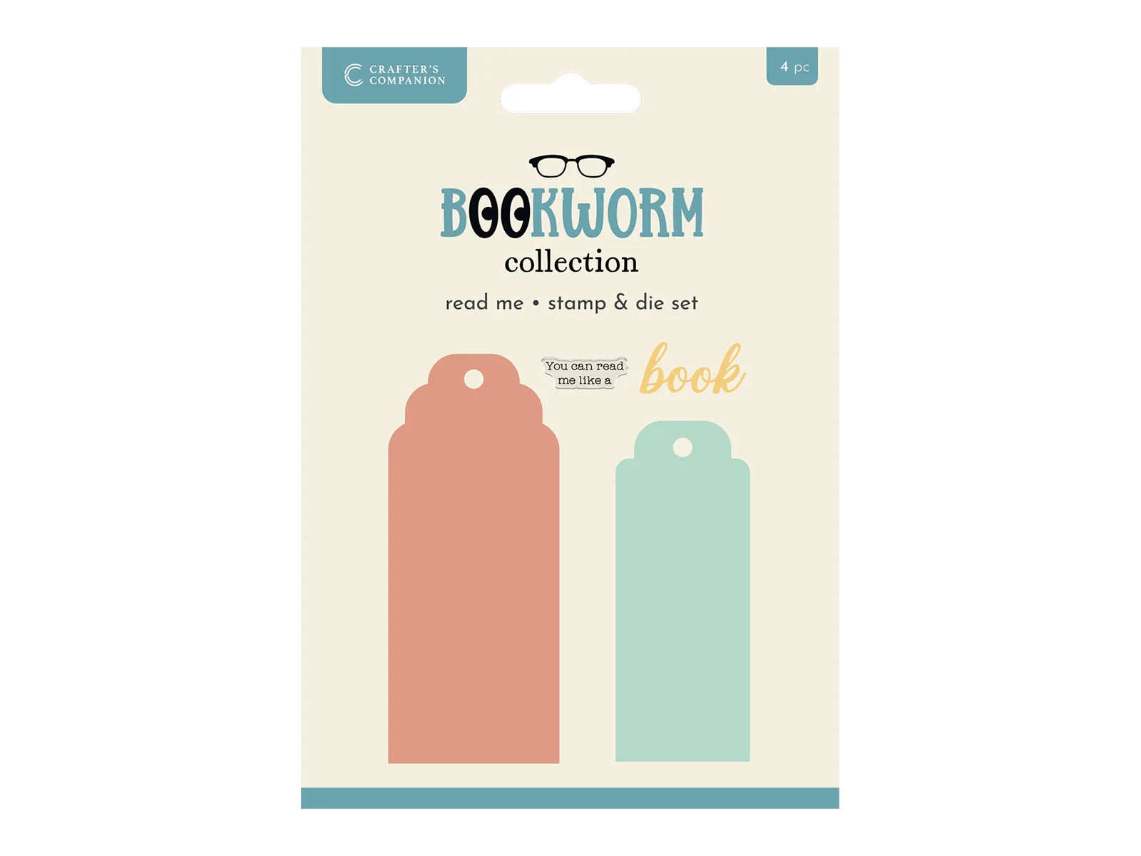 Crafters Companion Bookworm Collection Stamp & Die Set - Read Me