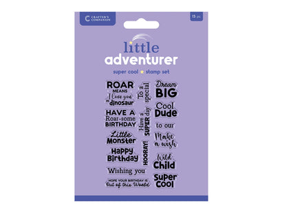 Crafters Companion Clear Acrylic Stamp Set - Super Cool Sentiments