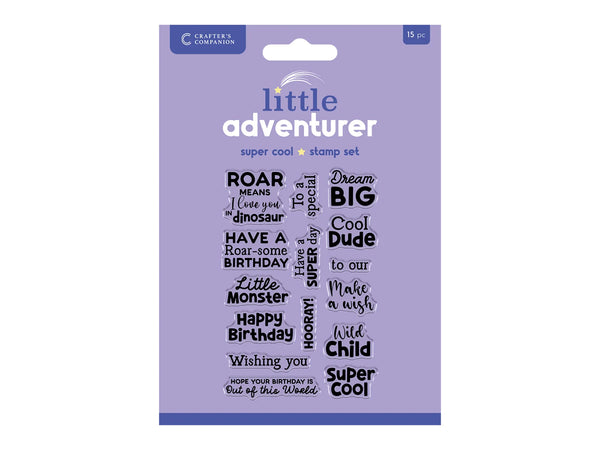Crafters Companion Clear Acrylic Stamp Set - Super Cool Sentiments