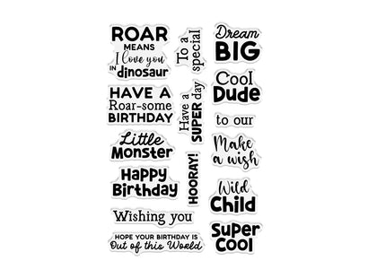 Crafters Companion Clear Acrylic Stamp Set - Super Cool Sentiments