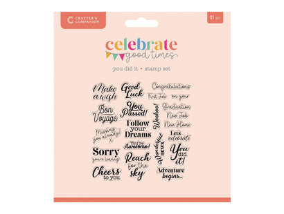 Crafter's Companion Celebrate Good Times Collection Clear Acrylic Stamp - You Did It!