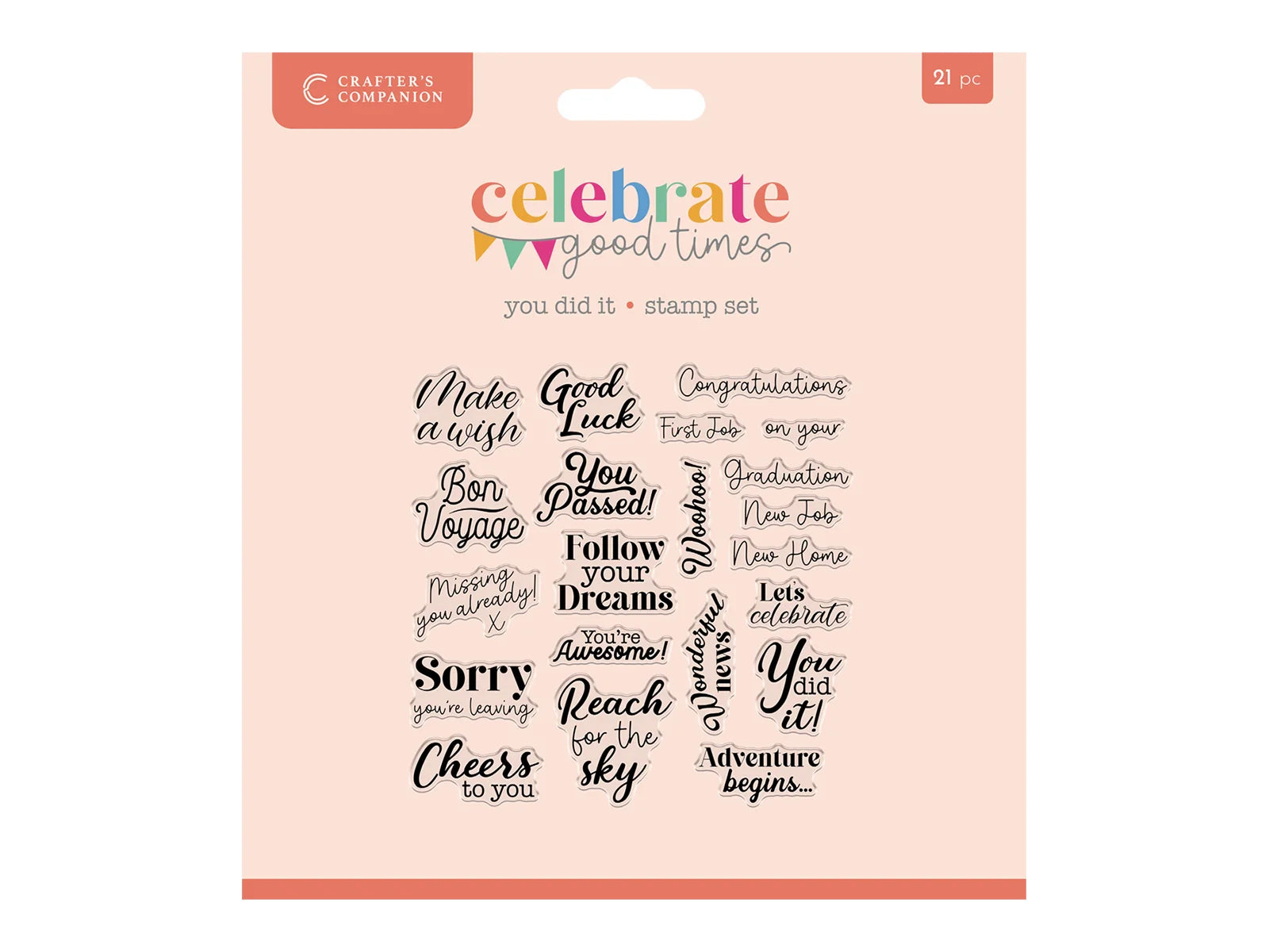 Crafter's Companion Celebrate Good Times Collection Clear Acrylic Stamp - You Did It!