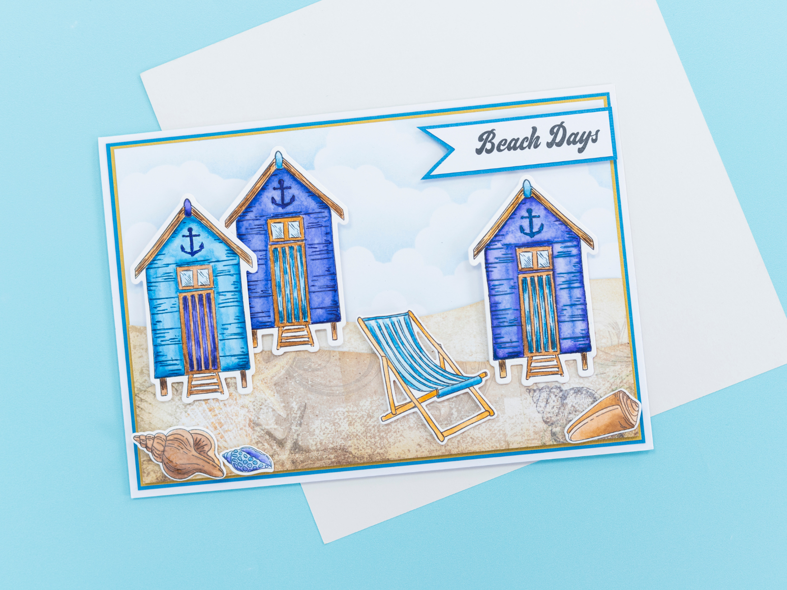 Crafter's Companion Coastal Collection Stamp & Die - Beach Retreat