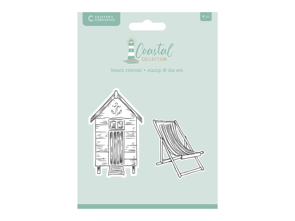 Crafter's Companion Coastal Collection Stamp & Die - Beach Retreat