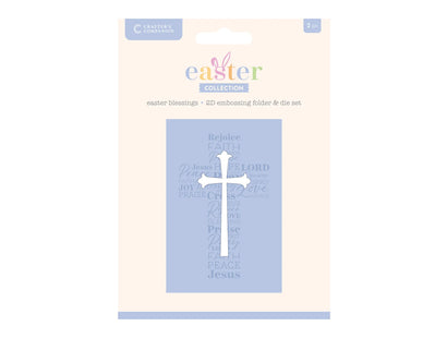 Crafter's Companion Easter Collection 6"x4" 2D Embossing Folder & Metal Die - Easter Blessings