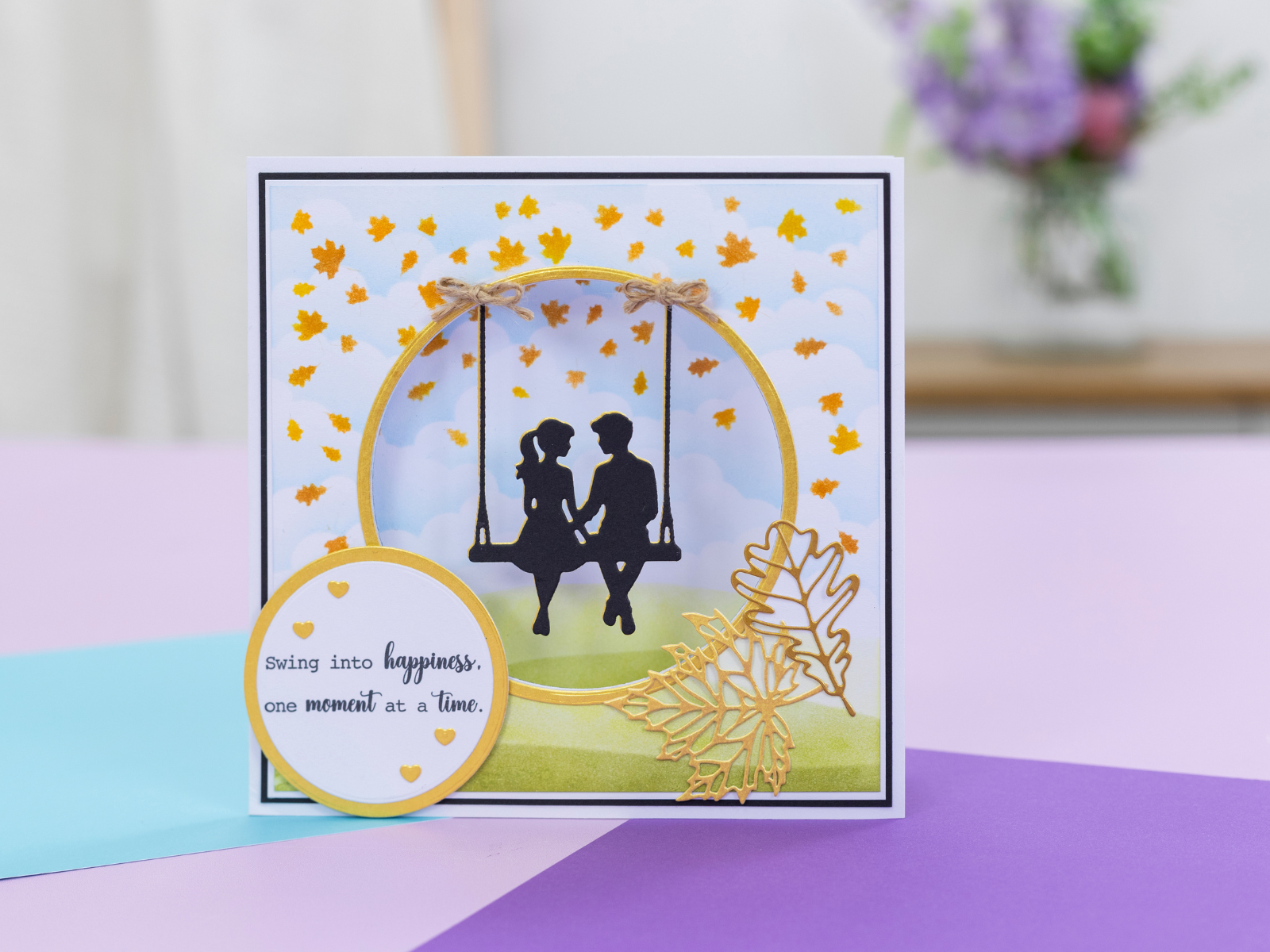 Crafters Companion Metal Die, Stamp & Stencil Set - Swing into Happiness