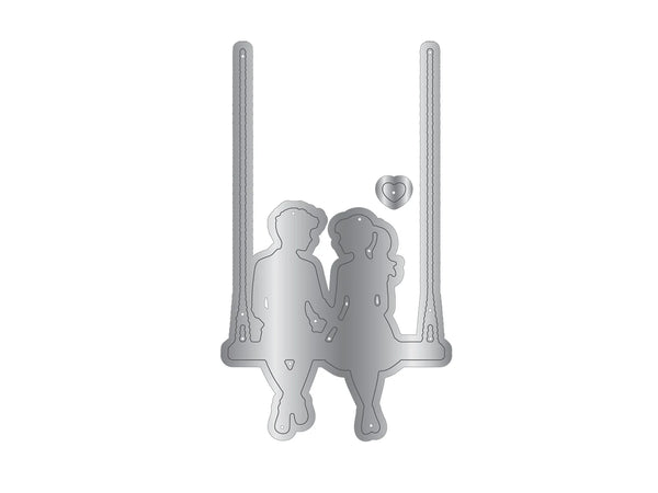 Crafters Companion Metal Die, Stamp & Stencil Set - Swing into Happiness
