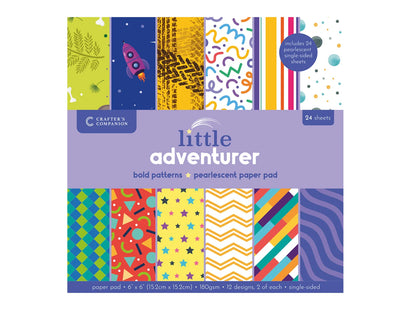 Crafters Companion 6” x 6” Paper Pad - Bold Patterns