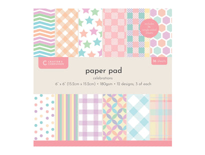Crafters Companion 6 x 6 Paper Pad - Celebrations!