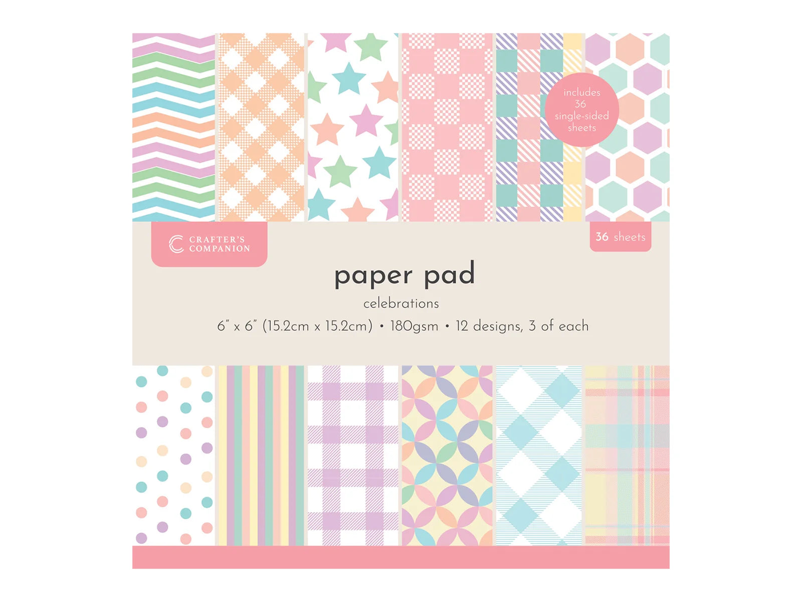 Crafters Companion 6 x 6 Paper Pad - Celebrations!