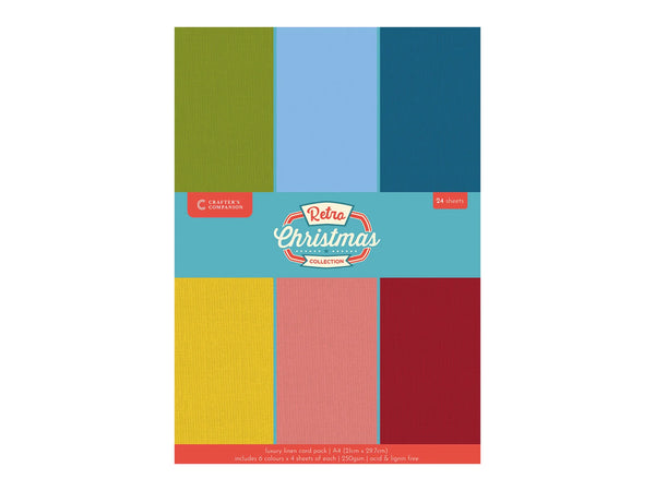Crafter's Companion Retro Christmas Collection Luxury Linen Card - A4