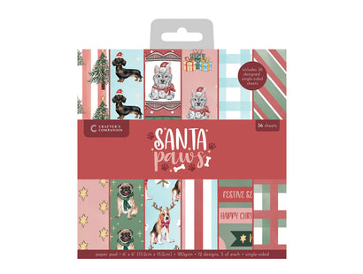 Crafter's Companion Santa Paws 6"x6" Paper Pad