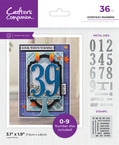 Crafters Companion - Stamps and Die Set - Everyday Numbers
