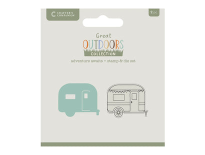 Crafters Companion The Great Outdoors Stamp & Die Set - Adventure Awaits