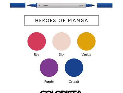 Colorista - Colouring Kit - Heroes of Manga 12pc