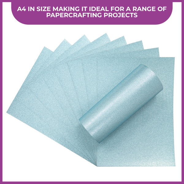Crafter's Companion Glitter Card 10 Sheet Pack - Baby Blue