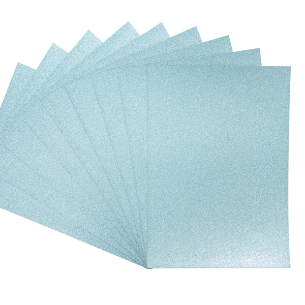 Crafter's Companion Glitter Card 10 Sheet Pack - Baby Blue