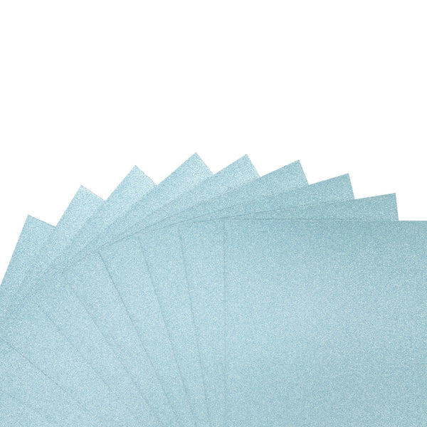 Crafter's Companion Glitter Card 10 Sheet Pack - Baby Blue