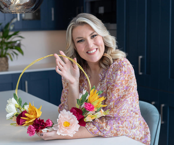 Crepe Paper Flowers Wreath Craft Kit