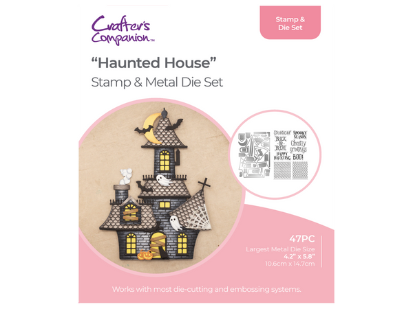 Gemini Shaped Card Base Stamp & Die - Haunted House