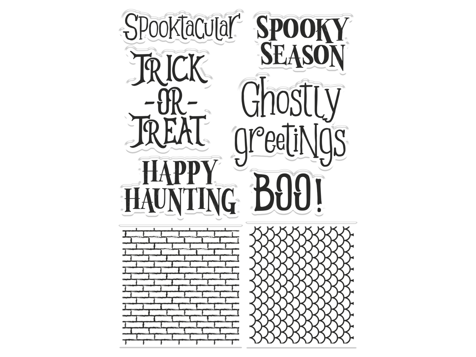 Gemini Shaped Card Base Stamp & Die - Haunted House