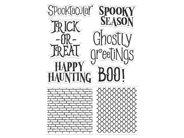 Gemini Shaped Card Base Stamp & Die - Haunted House