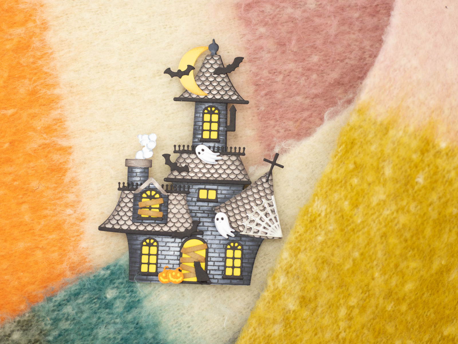 Gemini Shaped Card Base Stamp & Die - Haunted House