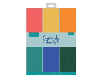 Graceful Plumes Luxury Linen Card Pack 8.5"x11"